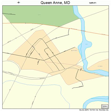 Queen Anne Maryland Street Map 2464500