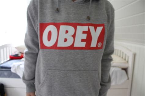 Obey Sweatshirt In Grey Obey Clothing Polyvore