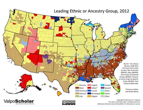 Demography of us according to us census, the makeup of ethnic groups are: "01.01 Leading Ethnic or Ancestry Group, 2012" by Jon T ...