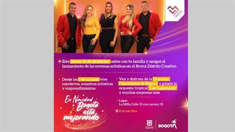 Lanzamiento De Novenas Artísticas El Jueves 16 De Diciembre Con Los Tupamaros La Orquesta