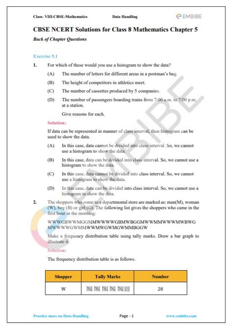 Class 8 sample paper & practice questions for asset math are given below. CBSE NCERT Solutions For Class 8 Maths Chapter 5 (PDF ...