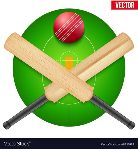 Cricket Ball And Wooden Royalty Free Vector Image