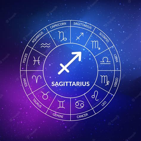 Premium Vector Sagittarius Zodiac Sign Zodiac Circle On A Background