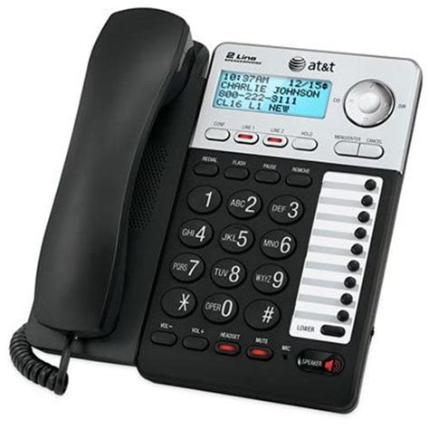 Landline Corded Phone Att Ml17929 2 Line Home Office Desk Speaker