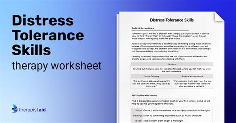 Dbt Distress Tolerance Skills Worksheet Therapist Aid