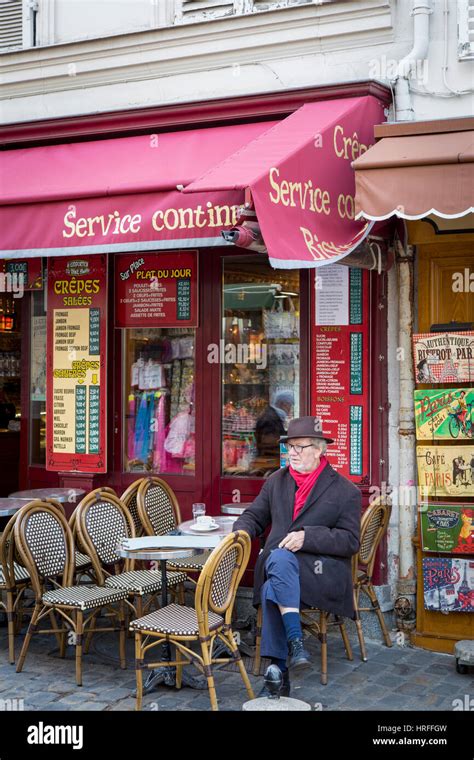 At The Cafe In Montmartre Paris France Stock Photo Alamy