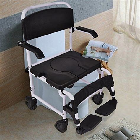 Regular folding wheelchair with safety belt. Over Toilet, Bathroom Shower Toilet Commode Wheelchair w ...