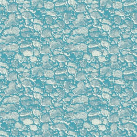 Seamless Blue Stone Wall Pattern Background Stock Illustration