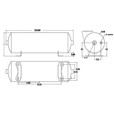 Gallon Aluminum Air Tank Two Ports And One Port Ridetech