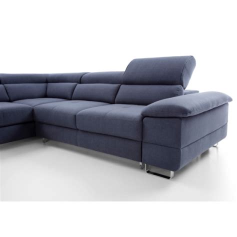 Nutzen sie das ecksofa als dauerschläfer oder als bequemes sofa für jeden. COSTA - Ecksofa mit Schlaffunktion und Bettkasten blau ...
