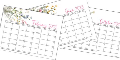 2023 Printable Calendar Crafts By Amanda