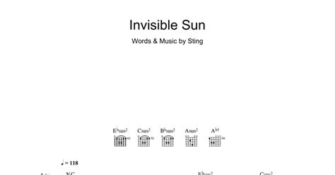 Invisible Sun Guitar Tab Print Sheet Music Now