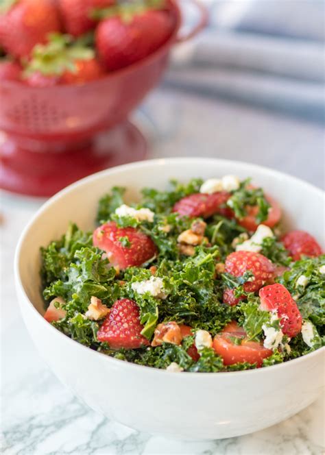 Strawberry Kale Salad With Goat Cheese And Pecans