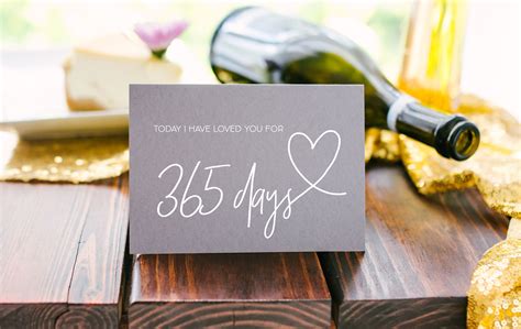Grey Happy 365 Days Anniversary First Wedding Anniversary Card Coco