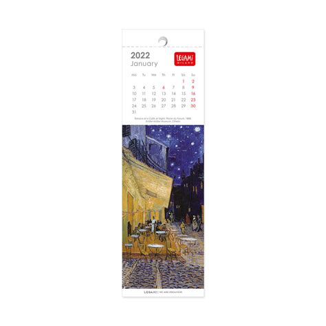 Calendar 2022 Bookmark Vincent Van Gogh 55x18 Cm Legami