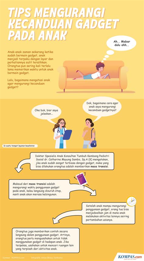 Infografik Tips Mengurangi Kecanduan Gadget Pada Anak