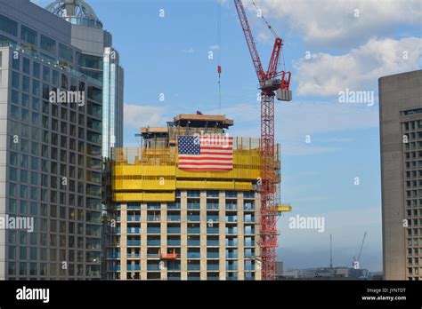 A Skyscraper Under Construction In Boston Ma Stock Photo Alamy
