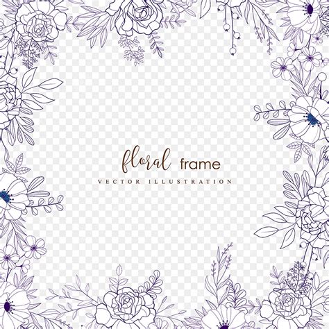 Hand Drawn Floral Vector Hd PNG Images Hand Drawn Floral Frame Floral