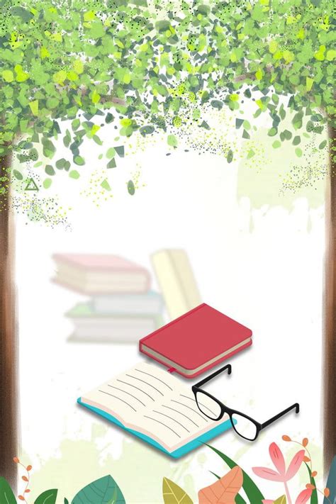 Simple Literary Books Glasses H5 Background Material Book Background