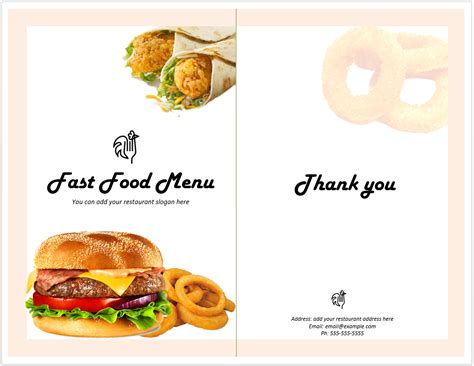 Fast food cover design template fast food menu vector. Fast Food Menu Template | Food menu template, Menu ...