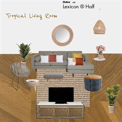 Tropical Living Room Interior Design Mood Board By Grey Edrosa