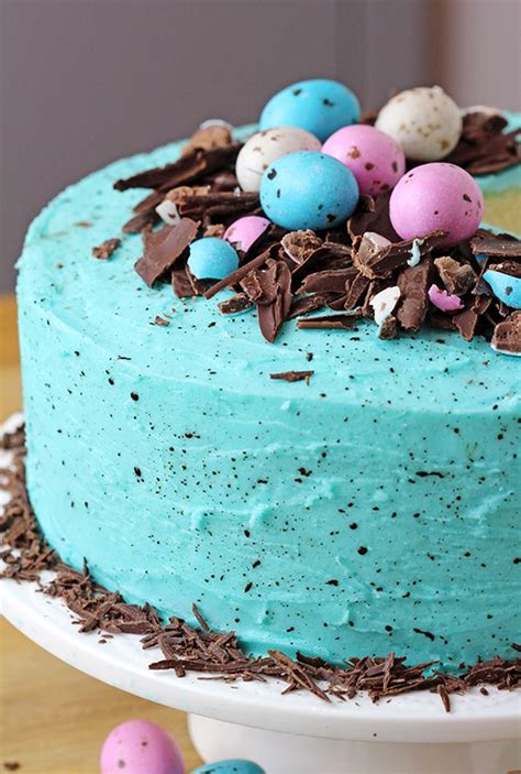 Easter Cake With Speckled Eggs