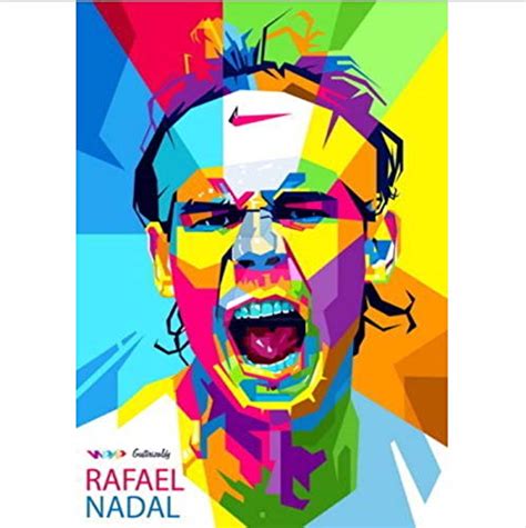 Yhnjikl Rafael Nadal Joueur De Tennis Sport Art Décoration Murale Soie