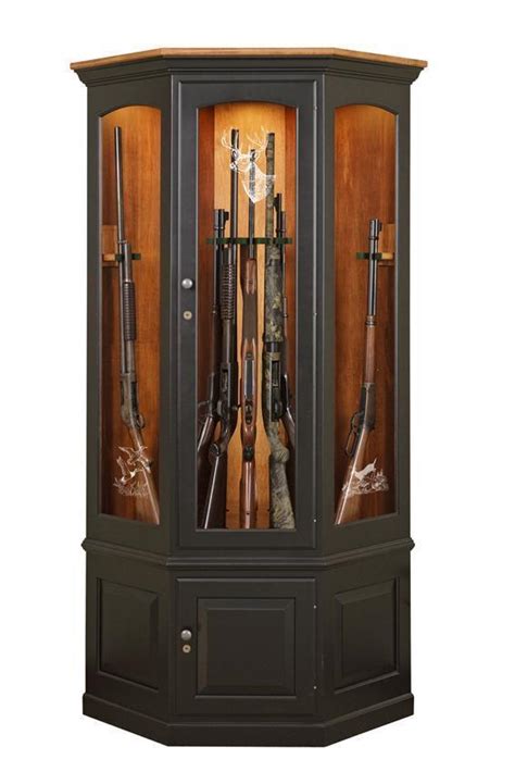 Custom Corner 14 Gun Cabinet By Dutchcrafters Amish Furniture