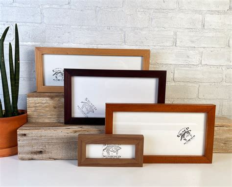 Panoramic Picture Frame In 1x1 Flat Style And Solid Natural Wood Tone
