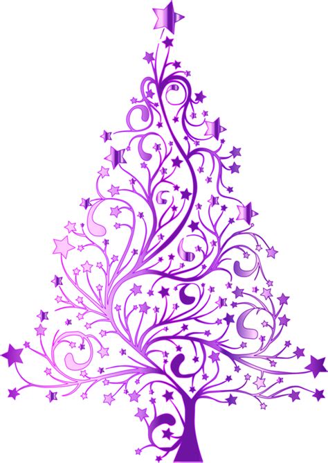 Download Starry Purple Christmas Tree Transparent Background Hd