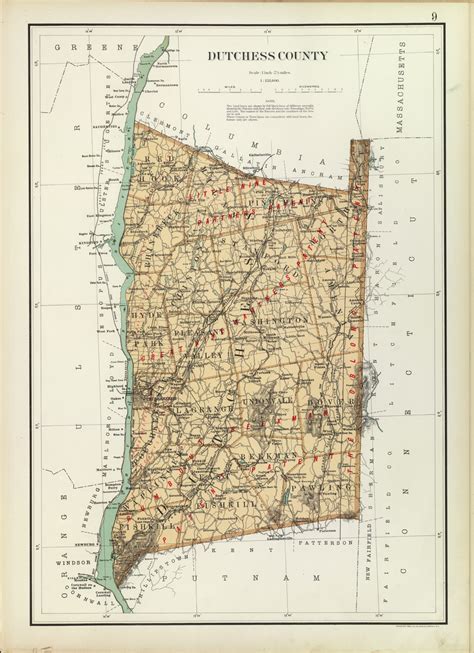Dutchess County New York 1895 Old Map Reprint Bien Atlas Old Maps