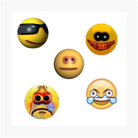 Cursed Emojis Pack Photographic Print By Kativan Redbubble