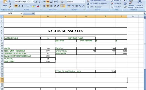 Plantilla Excel De Gastos Mensuales En El Hogar