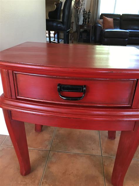 Annie Sloan Emperors Silk Chalk Paint Red Side Table Red End Table