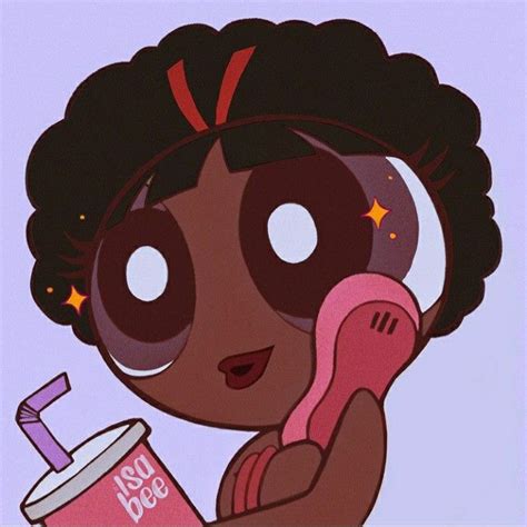Powerpuff Girl Pfp Cartoon Avatar Black Girl Cartoon Drawing Face
