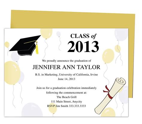 Printable Diy Templates For Grad Announcements Partytime Graduation