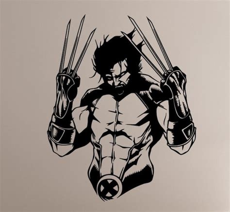Wolverine Wall Decal Vinyl Sticker Wall Sign Stencil Superhero Etsy