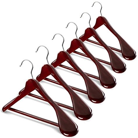 High Grade Wooden Suit Hangers 20 Pack With Non Slip Pants Bar Smooth