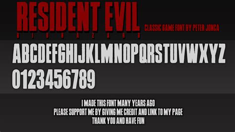 Resident Evil Classic Game Font By Snakeyboy On Deviantart
