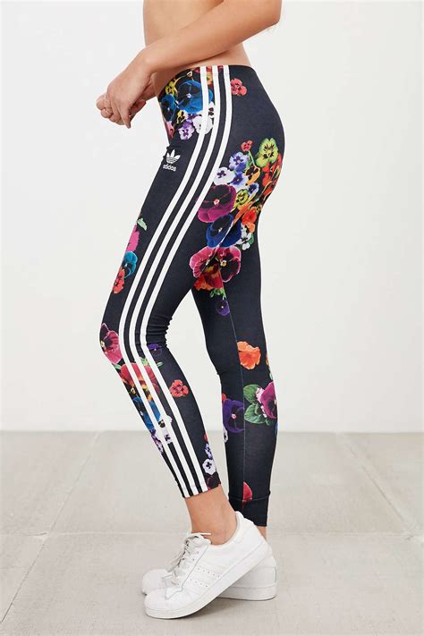 lyst adidas originals originals floral print legging in black