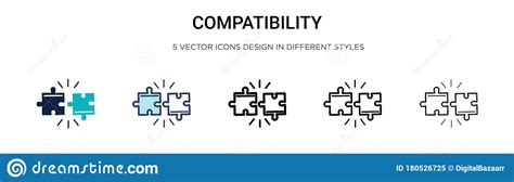 Compatibility Icon In Filled Thin Line Outline And Stroke Style