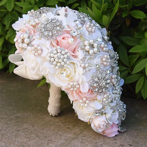 Dia 2233cm Luxury Full Crystal Pearl Water Drop Wedding Bouquet