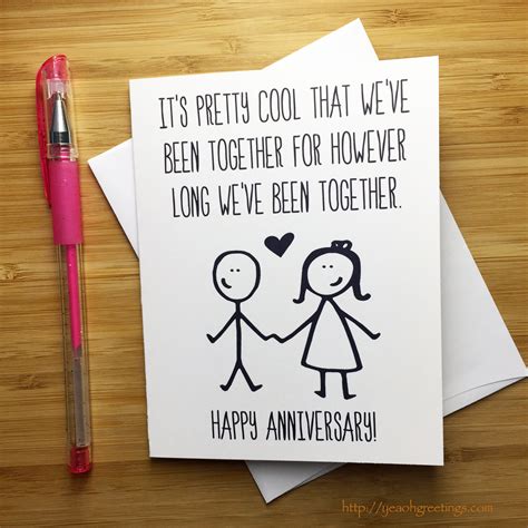 You may adjust the typography of your simple card if you desire. Funny Anniversary Card Happy Anniversary Anniversary Card ...