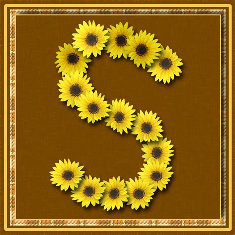 Granny Enchanteds Blog Sunflower Free Scrapbook Alphabet Letters In
