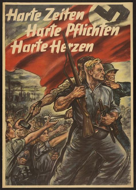 Din poster trycks alltid exakt som den beställs. "Hard times, hard duties, hard hearts" - 1943 Nazi war ...