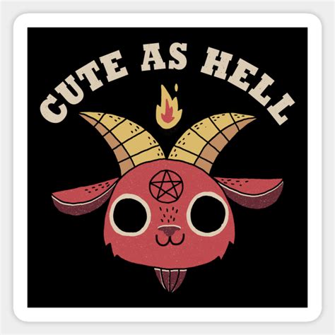 Cute As Hell Devil Sticker Teepublic