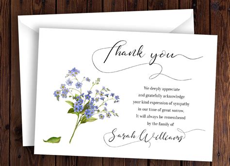 Printable Free Funeral Thank You Cards Templates Printable Words