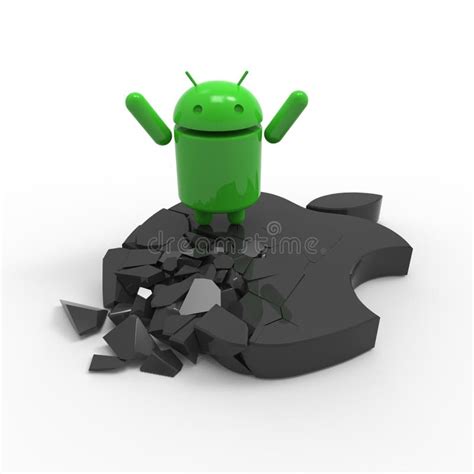 Apple Logo Vs Android Logo Isolated Editorial Stock Photo