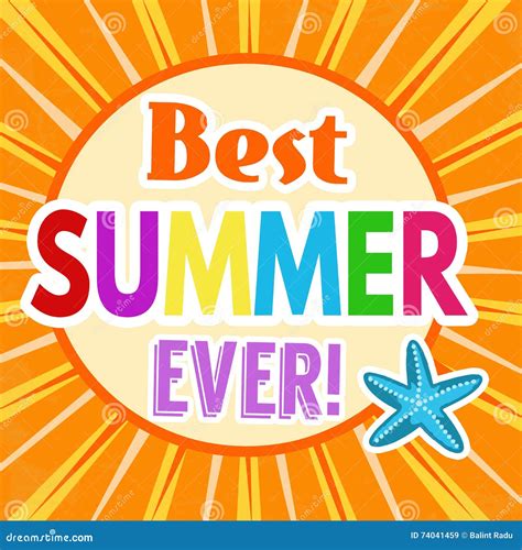 Best Summer Ever Retro Poster Stock Vector Illustration Of Shirt