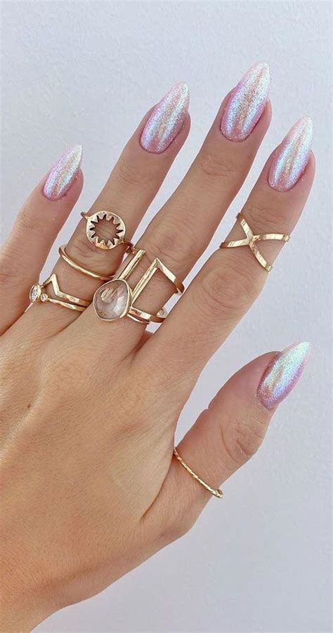 48 Most Beautiful Nail Designs To Inspire You Soft Glam Glitter Nails
